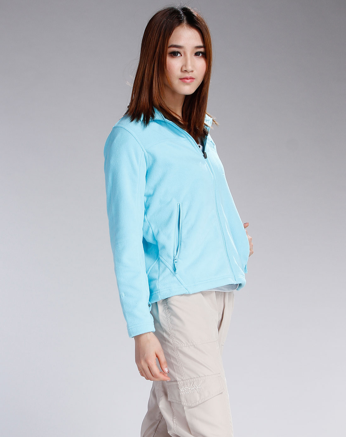 女款冰蓝色维纳斯绒外套