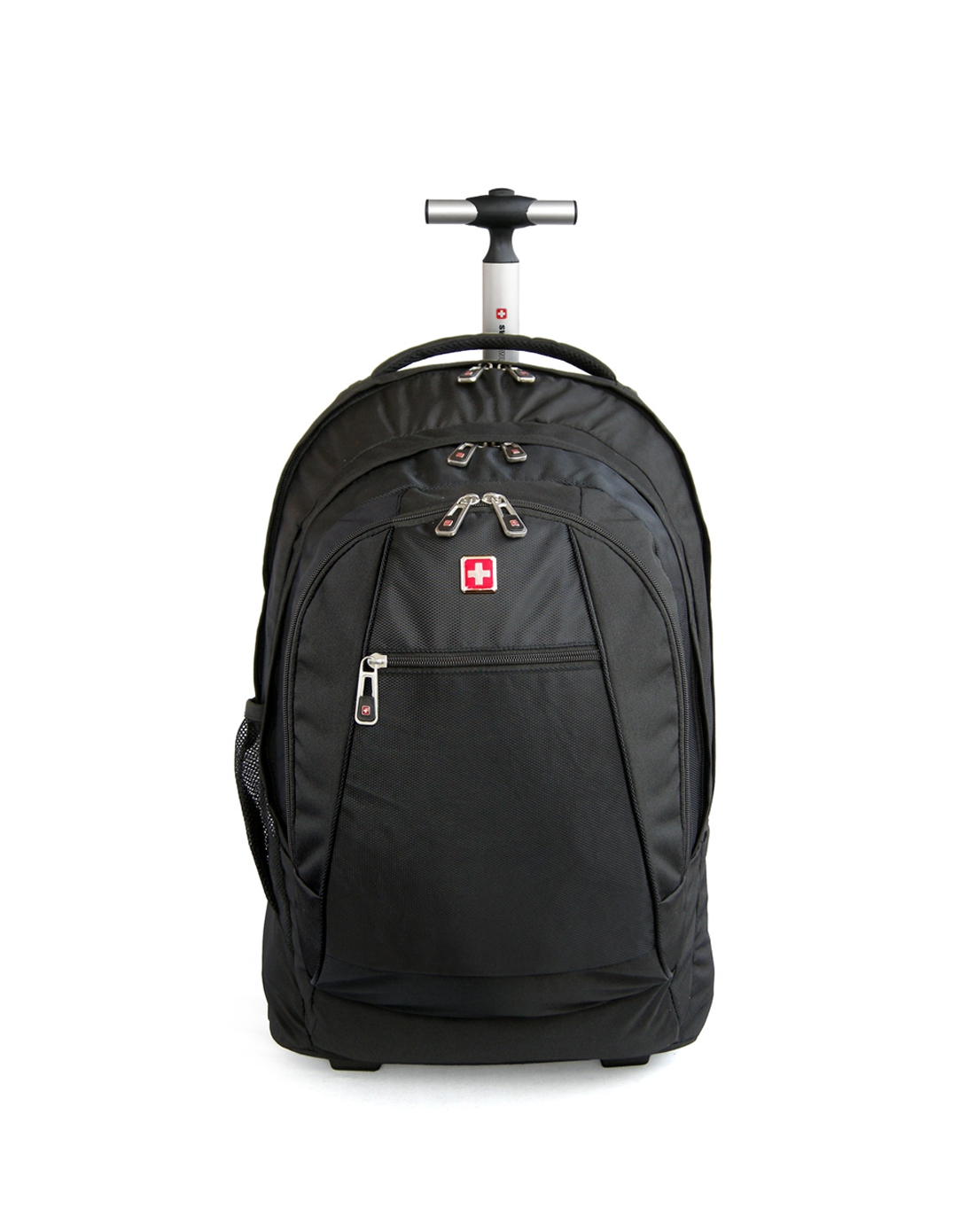 中性黑色拉杆背包