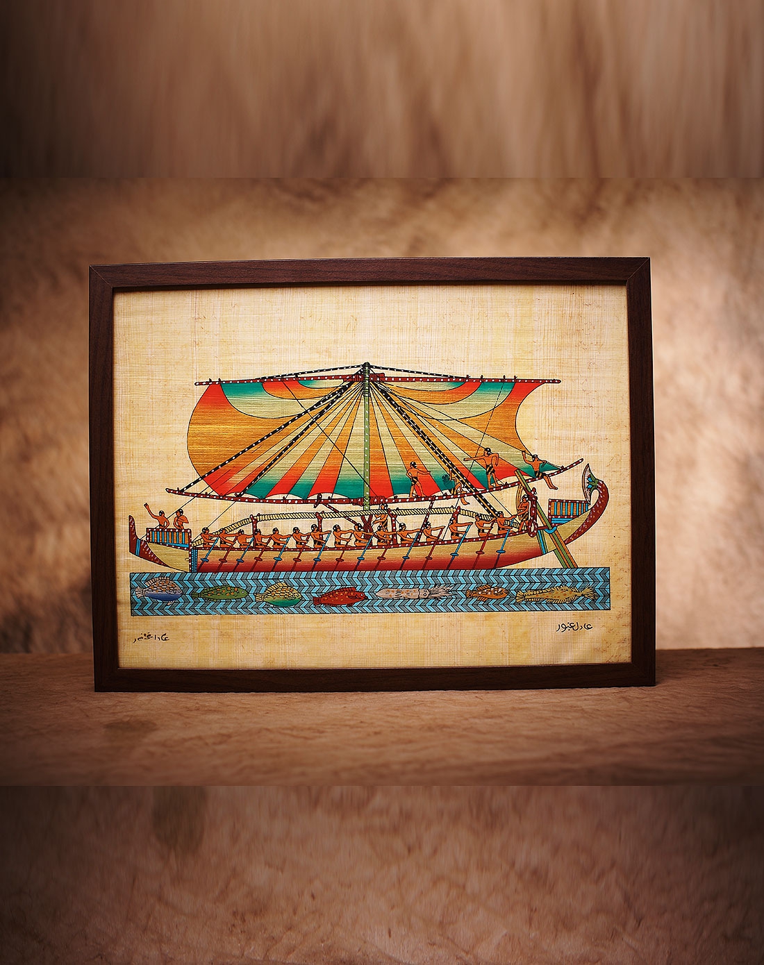 【埃及.开罗】草莎画太阳船(不含装裱)