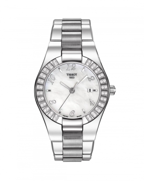 天梭glam sport 格兰运动系列 镶钻石英女表 t043.210.11.117.01