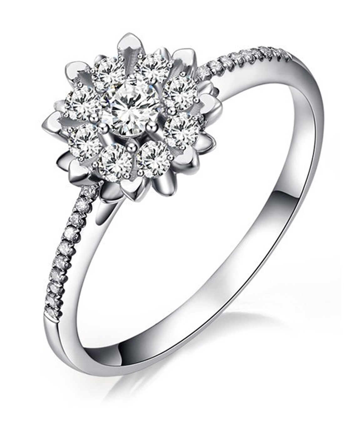 18k金钻石戒指-莲花