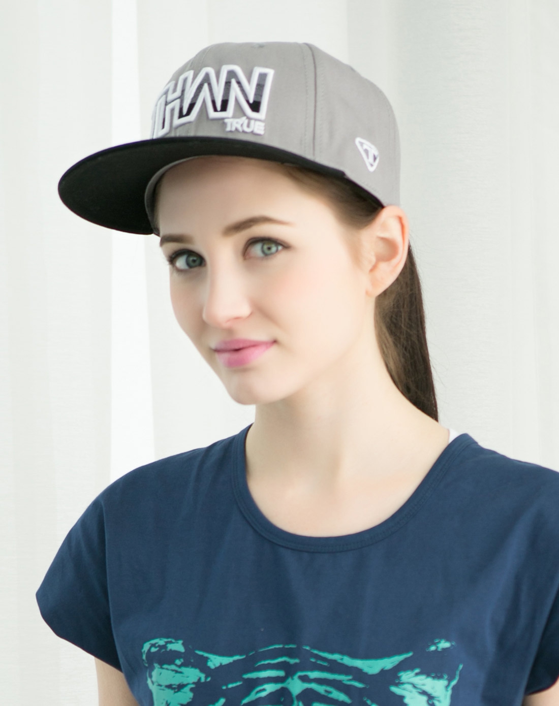 情侣渐变字母平舌棒球帽