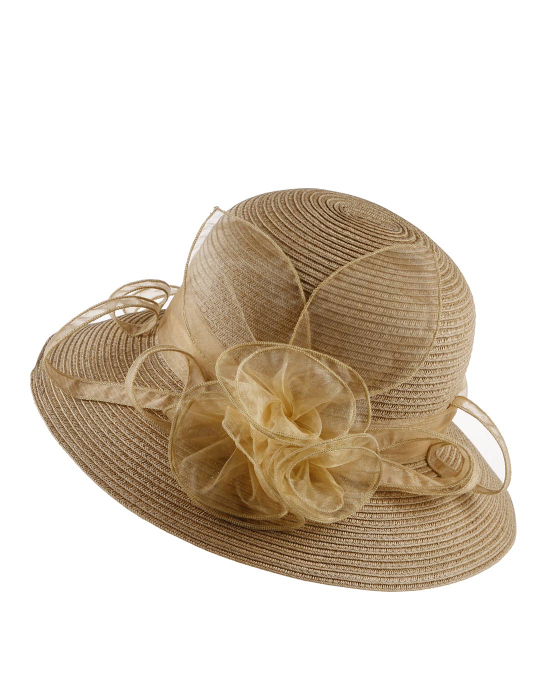 欧式宫廷高贵草编遮阳盆帽