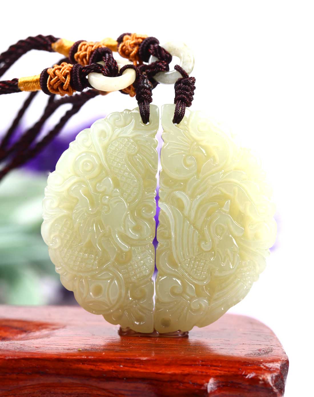 和田玉龙飞凤舞对牌