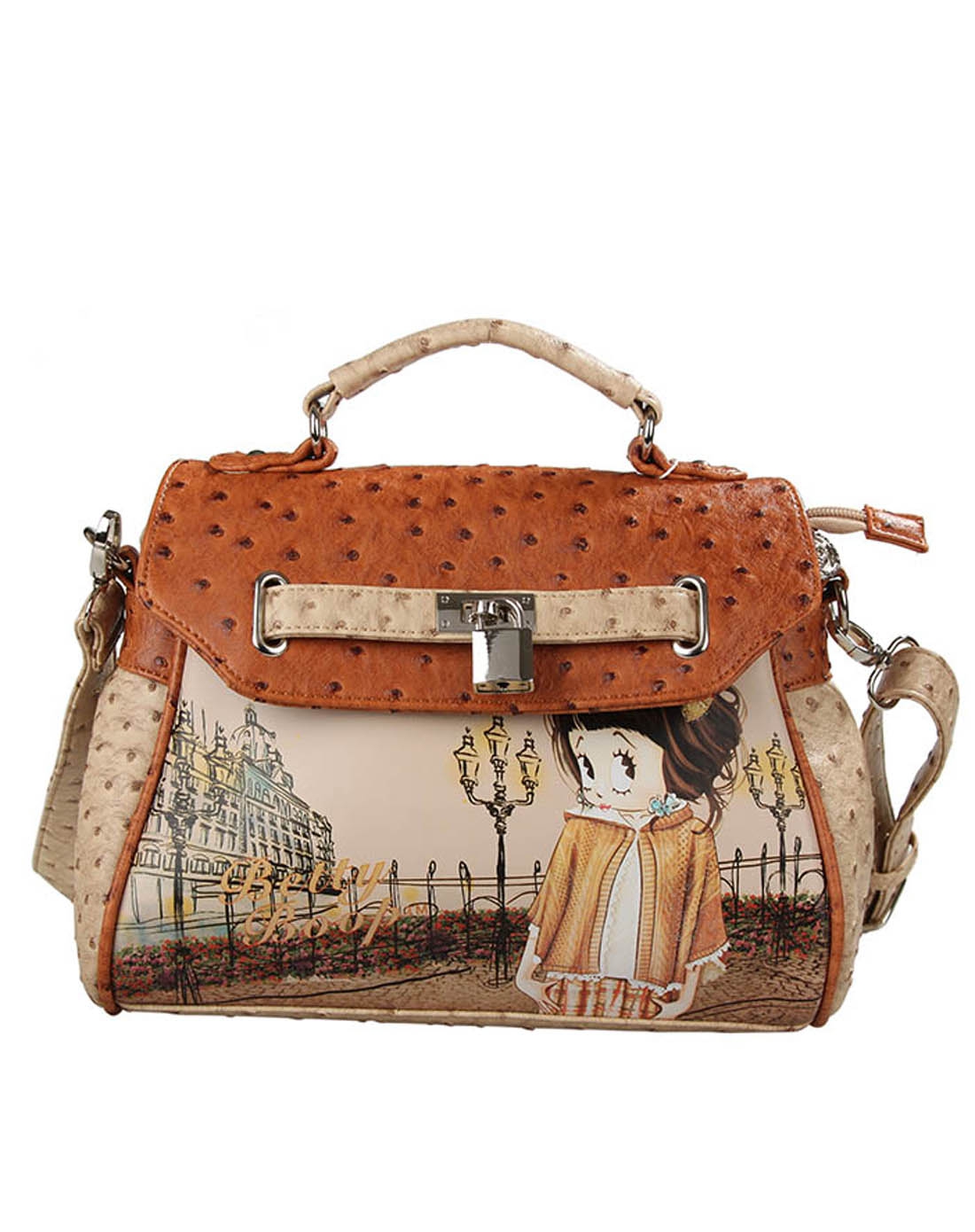 betty boop 女款高级杏色手提/斜挎袋