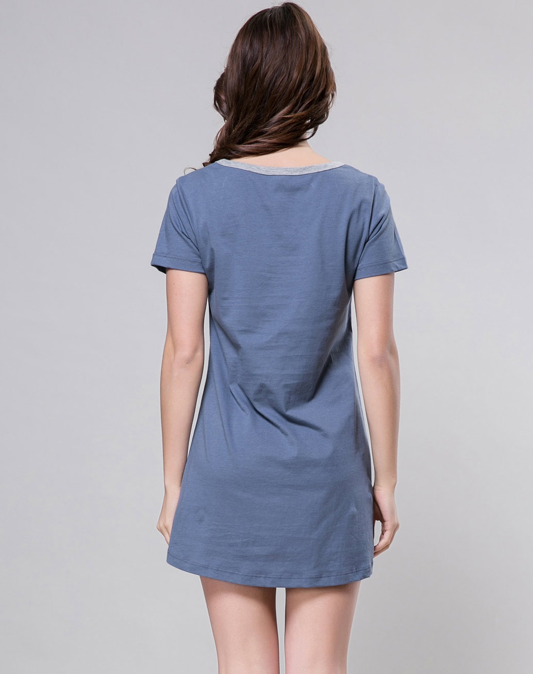 a&b内衣男女女款青灰色不对称口袋短袖连衣裙w13533_唯品会