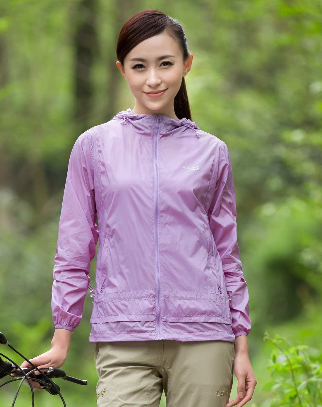 女士防晒透气浅熏紫色皮肤风衣