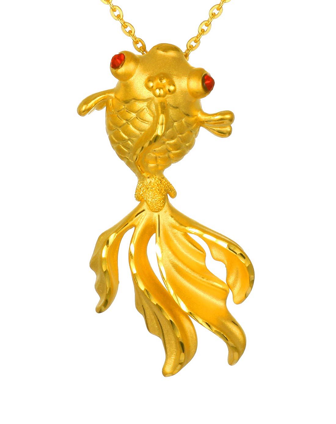 萃华cui hua珠宝专场-3d硬千足金精品吊坠 沉鱼落雁