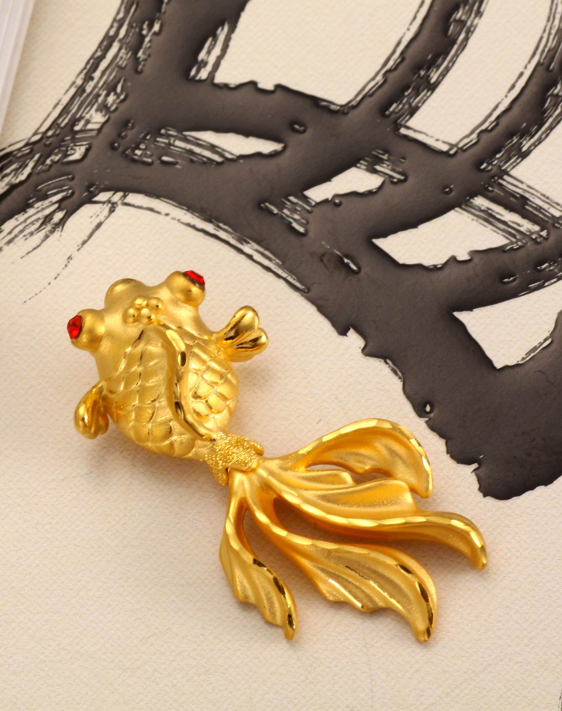 3d硬千足金精品吊坠 沉鱼落雁