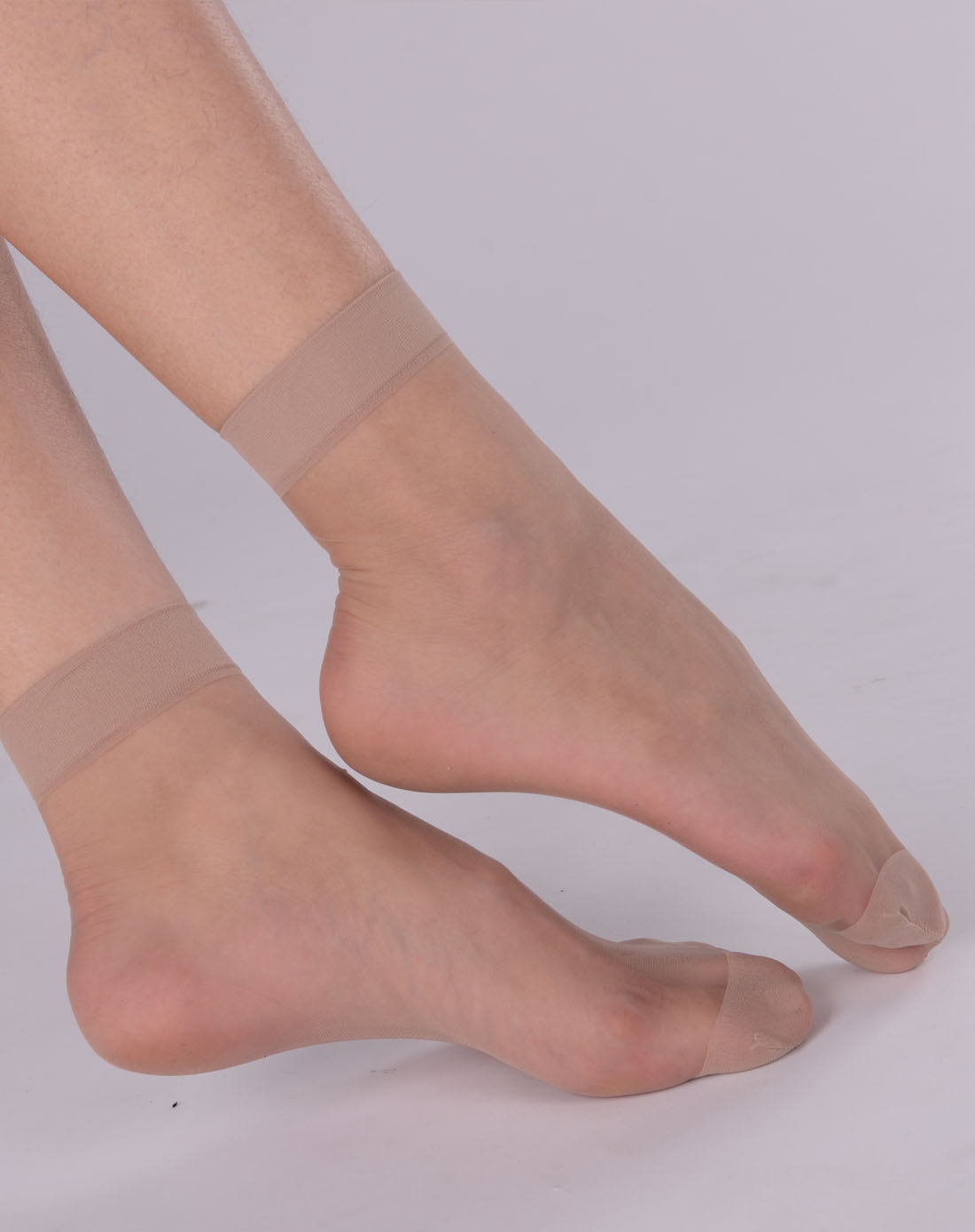 20双装水晶丝短袜(肤色)