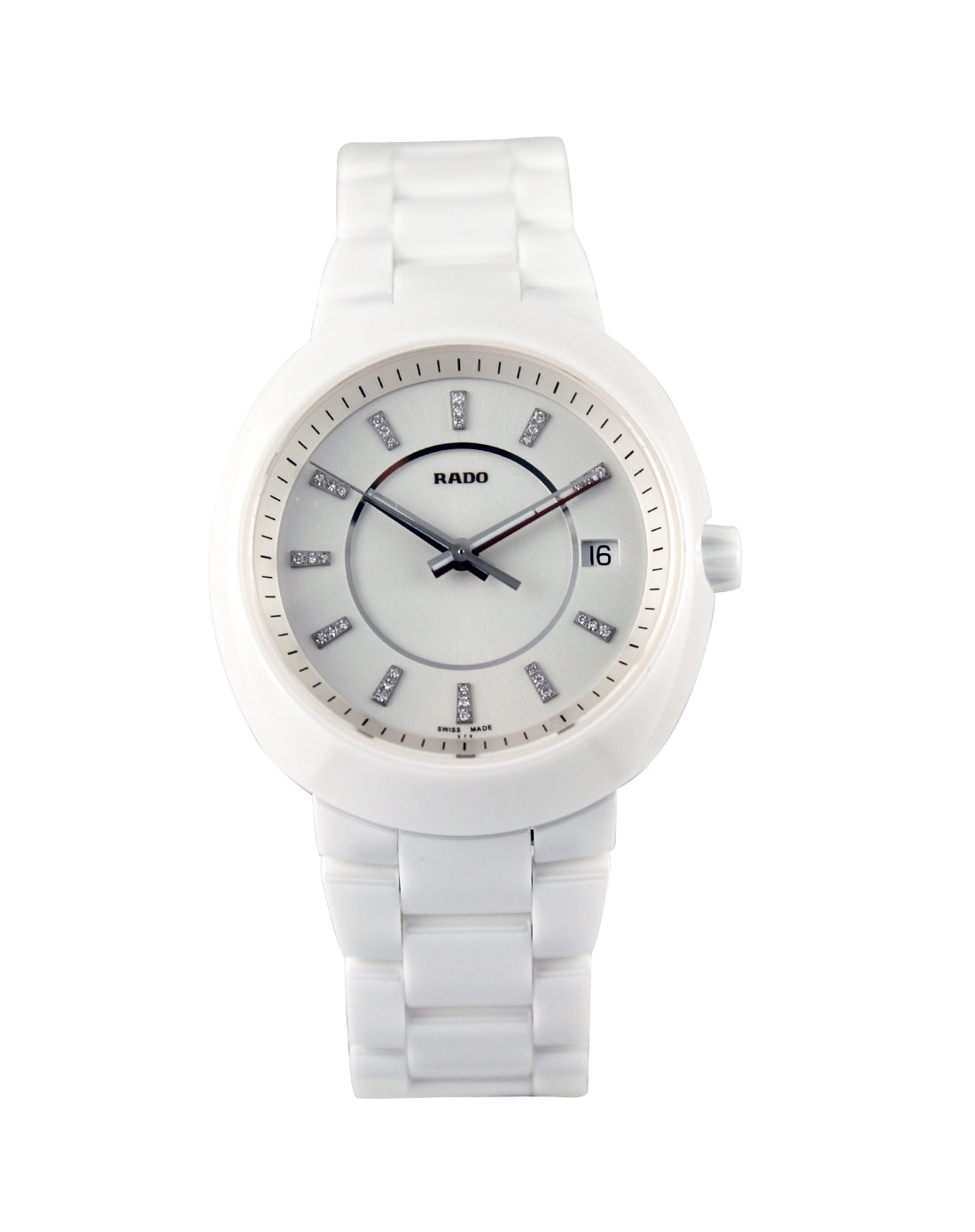 rado 雷达 d-star帝星系列 白色陶瓷石英女表 r15519702