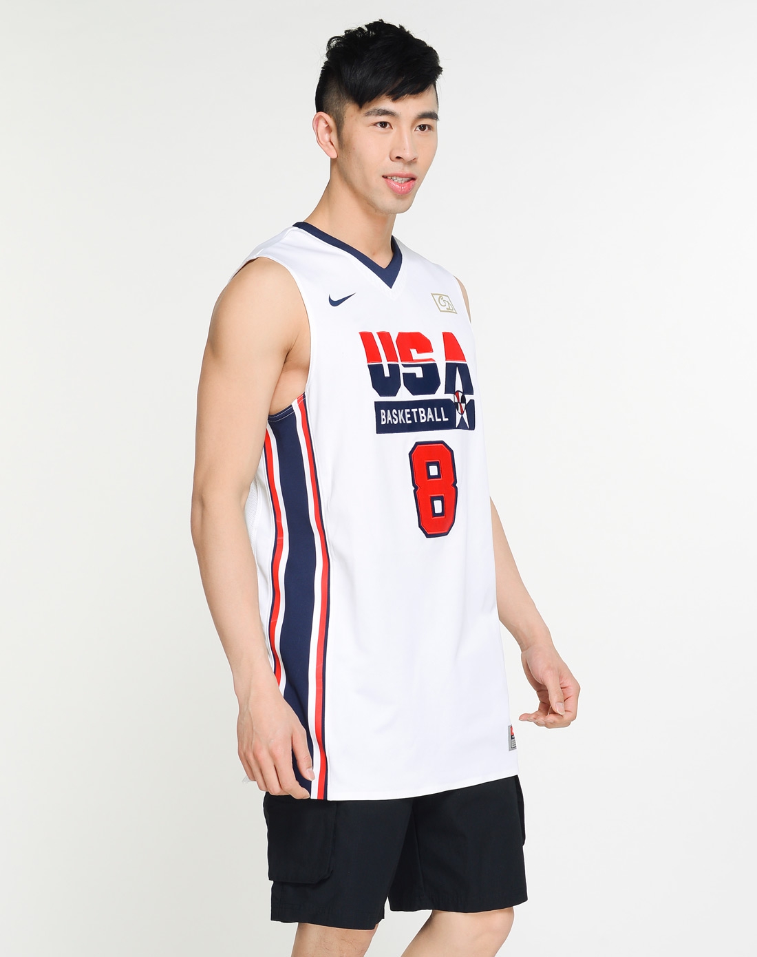 男款白色篮球系列美国队篮球背心