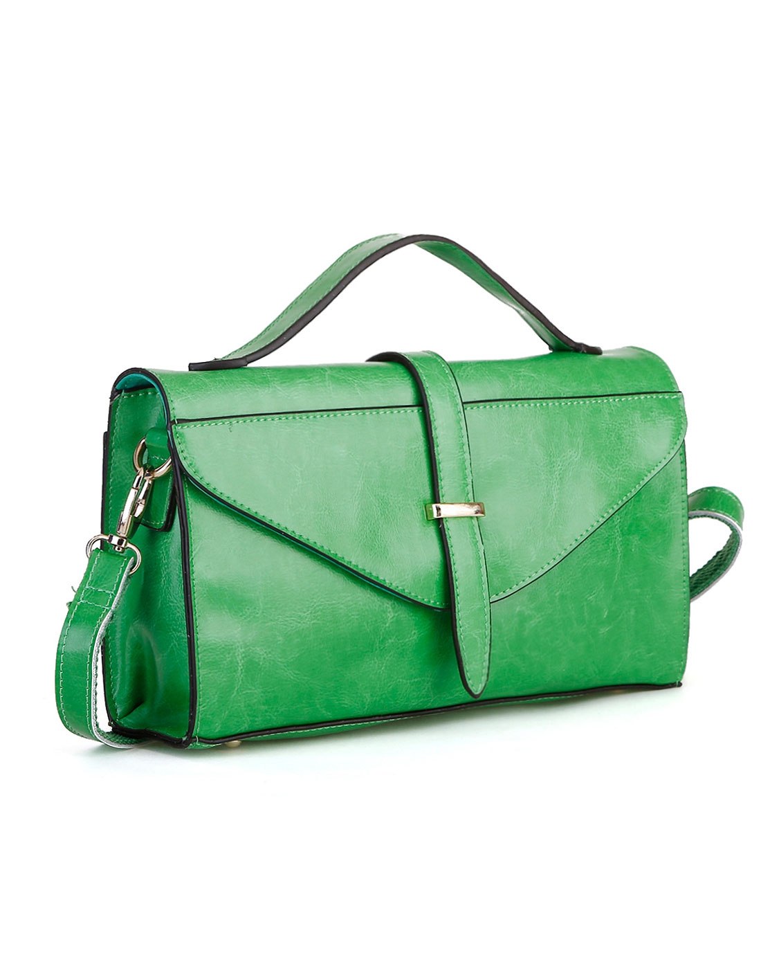 cotra横款方形拉链绿色手挽单肩包229001370340_唯品会