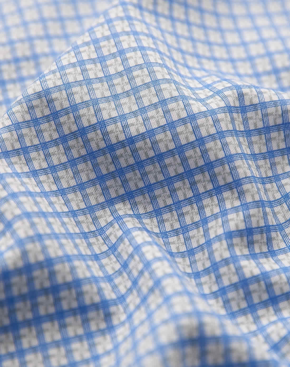 天蓝色格纹时尚短袖t恤