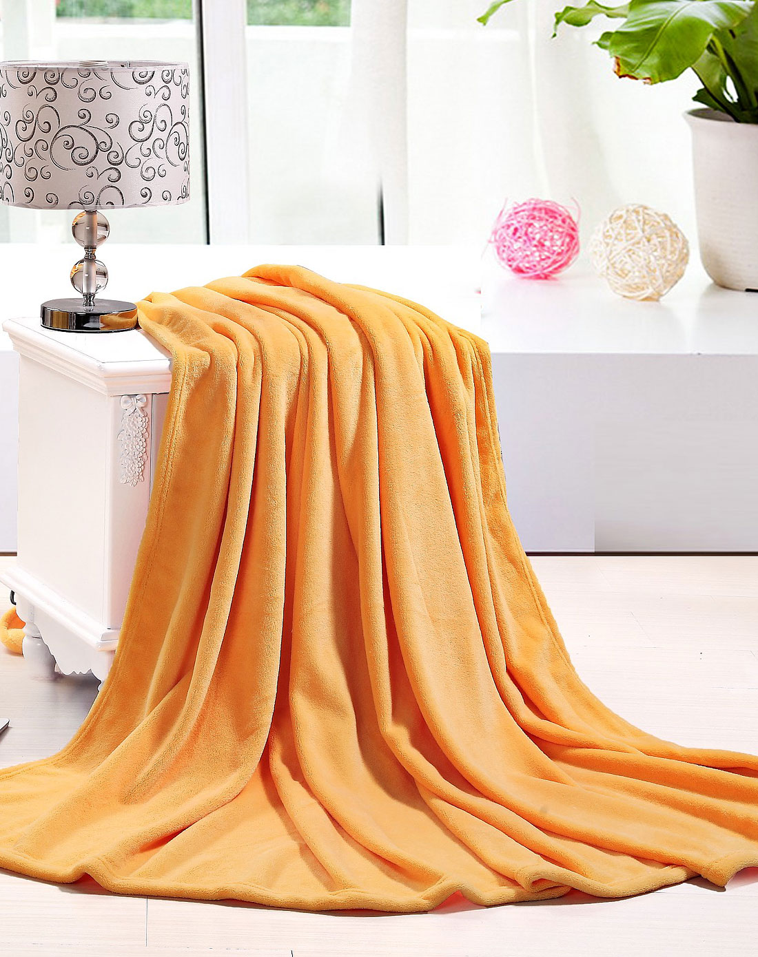 南极绒毯桔黄180*200cm