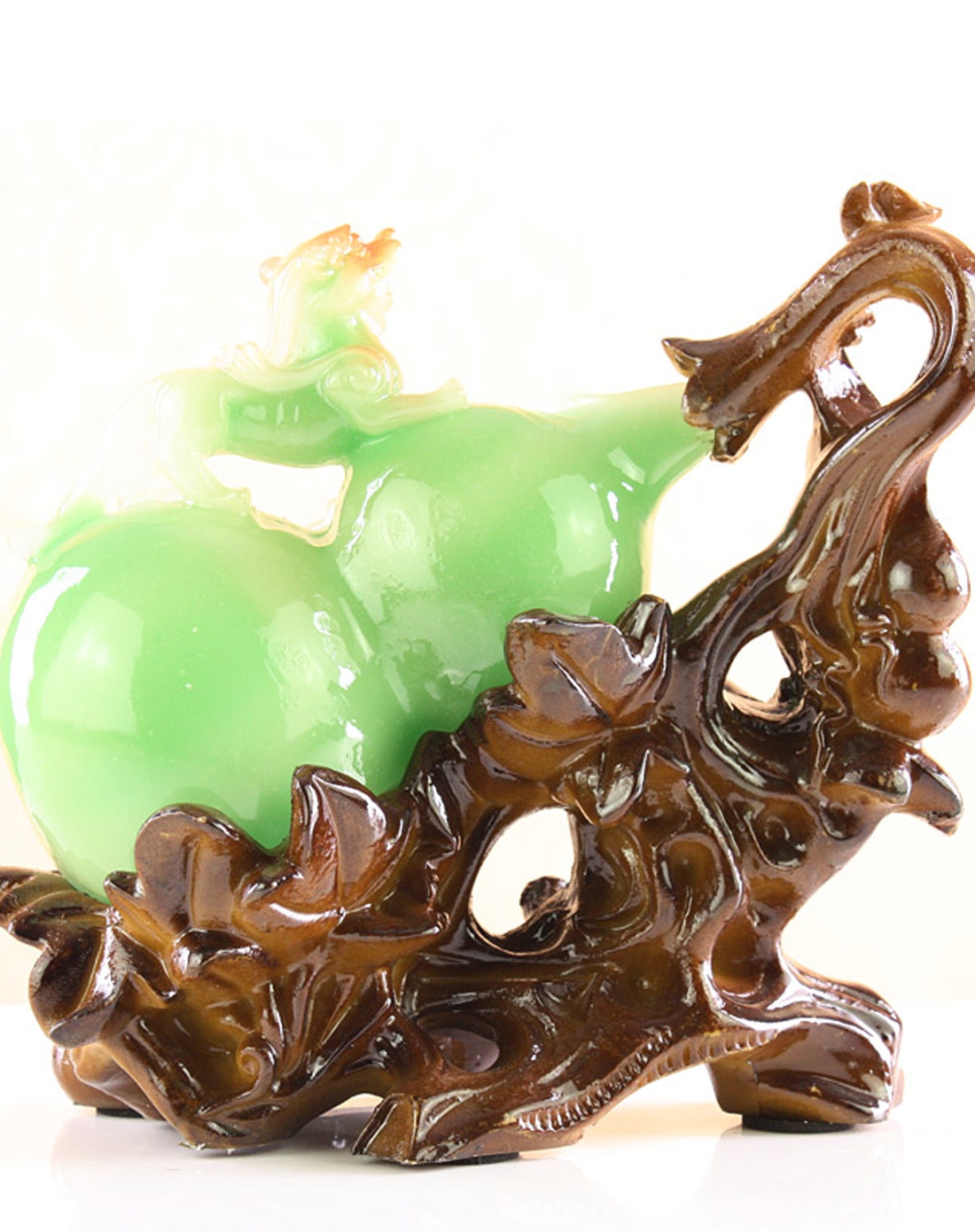 吉祥葫芦 仿玉树脂工艺招财摆件