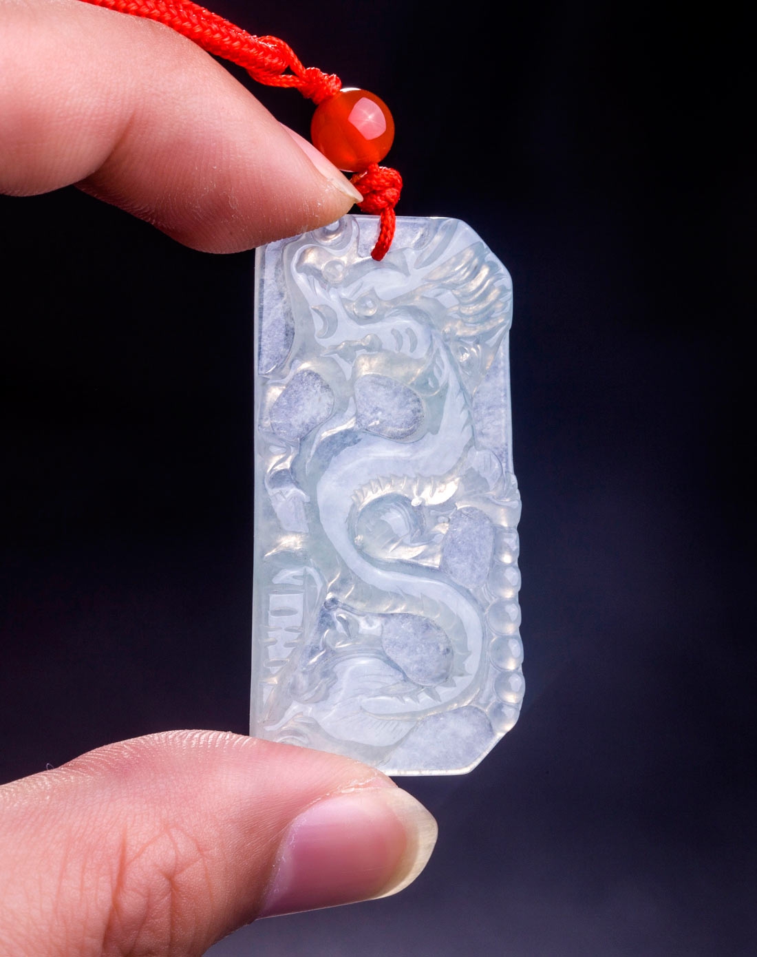 一品翠珠宝专场-冰种晴水龙牌挂件吊坠天然翡翠a货(附国检证书)