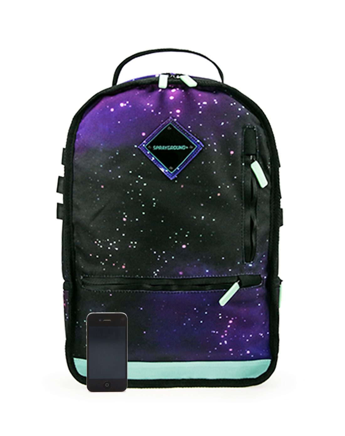 sprayground星空系列图案帆布背包