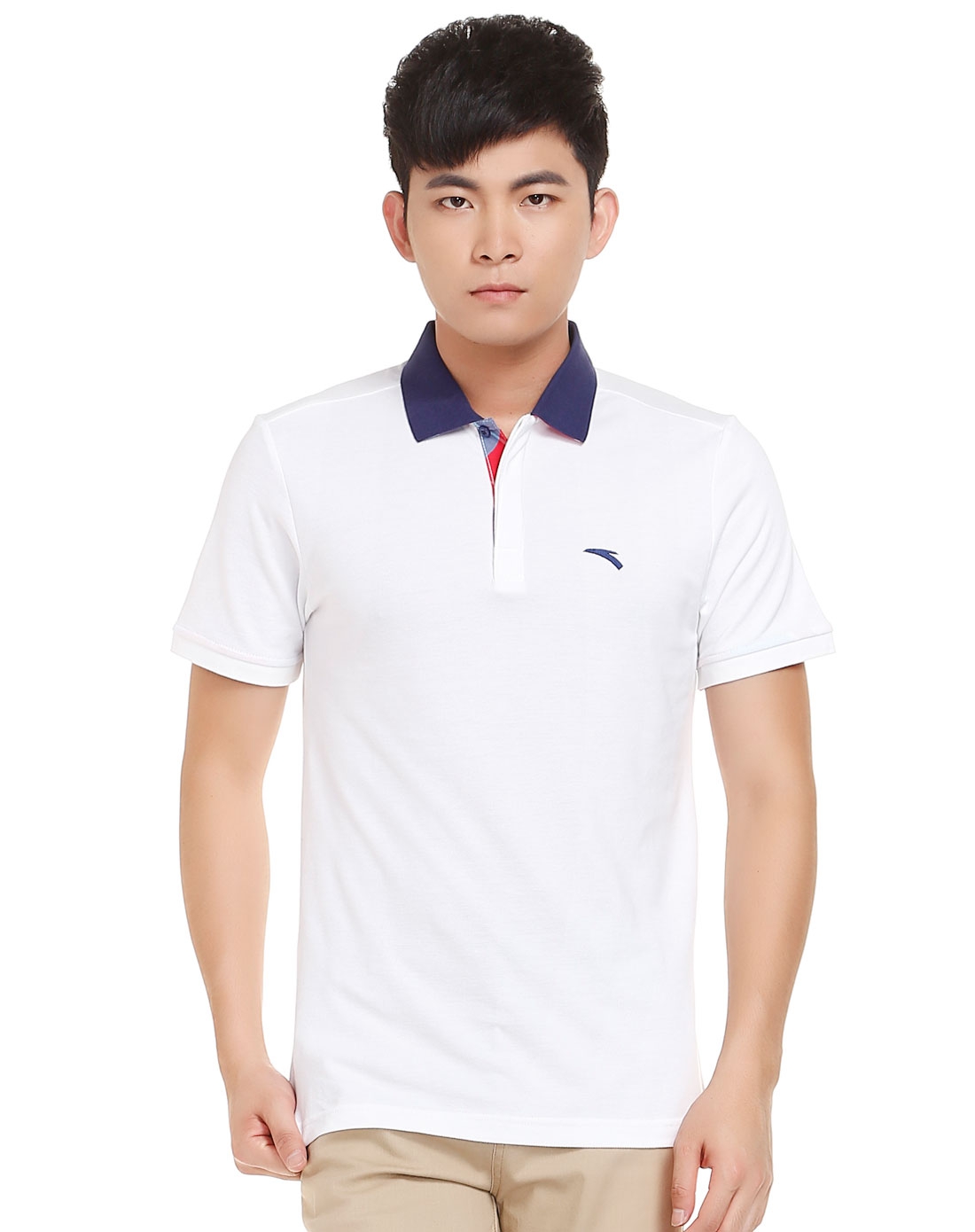 男款白色短袖polo衫 透气速干简洁