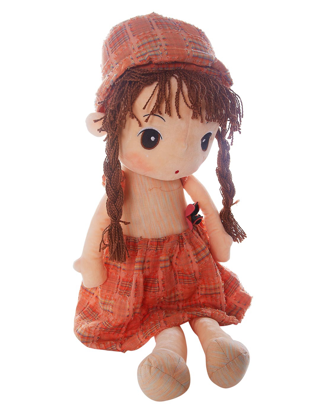 可爱橘色布裙娃娃90cm