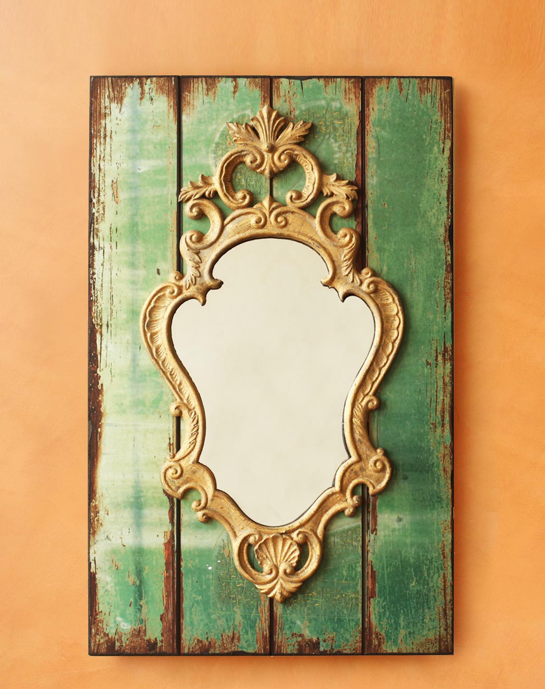 古典木框雕花挂镜欧式仿旧镜子