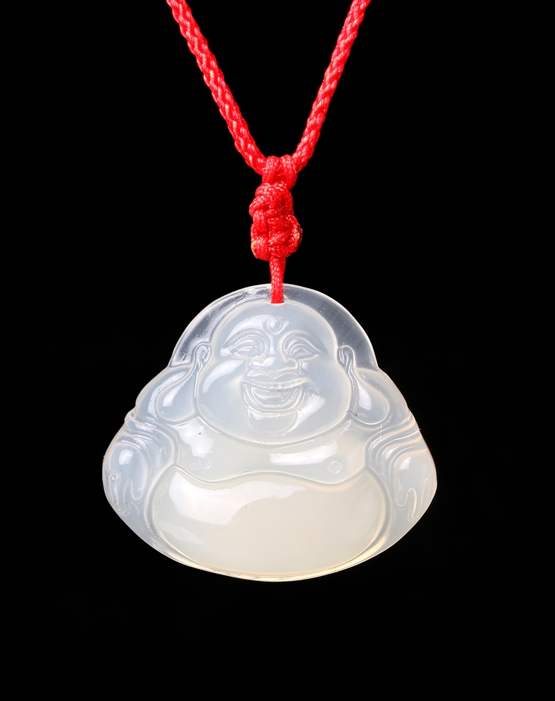 3a级天然玉髓笑口常开弥勒佛吊坠附证书