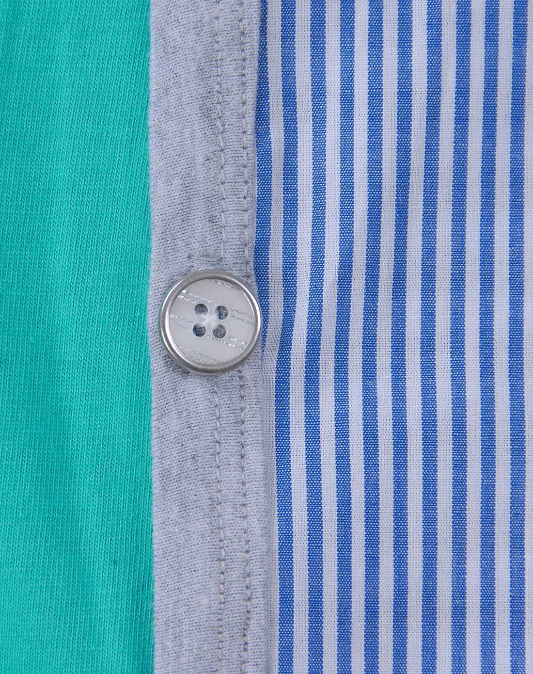 男童浅草绿短袖t恤套装