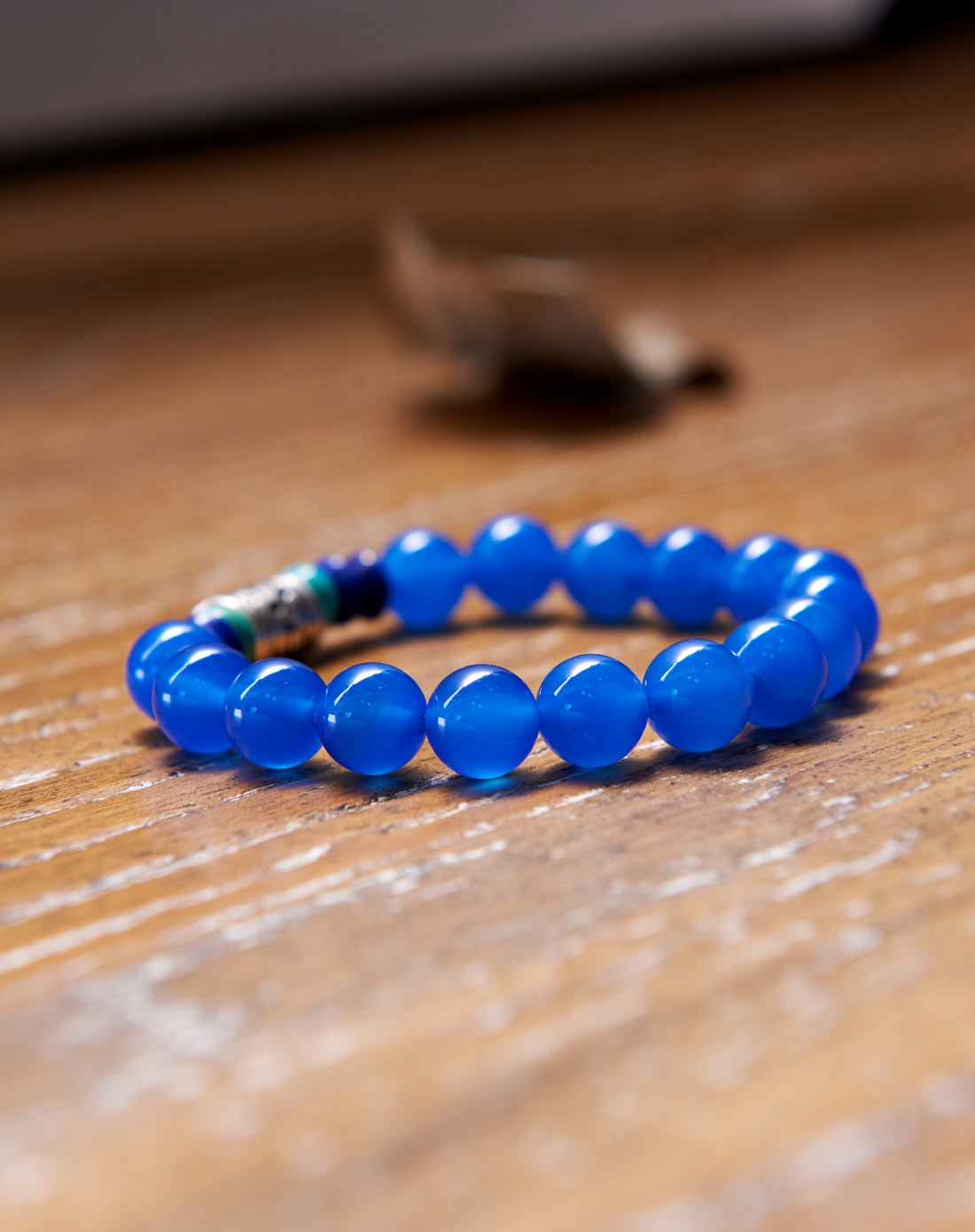 沐-藏式天然蓝玛瑙手串