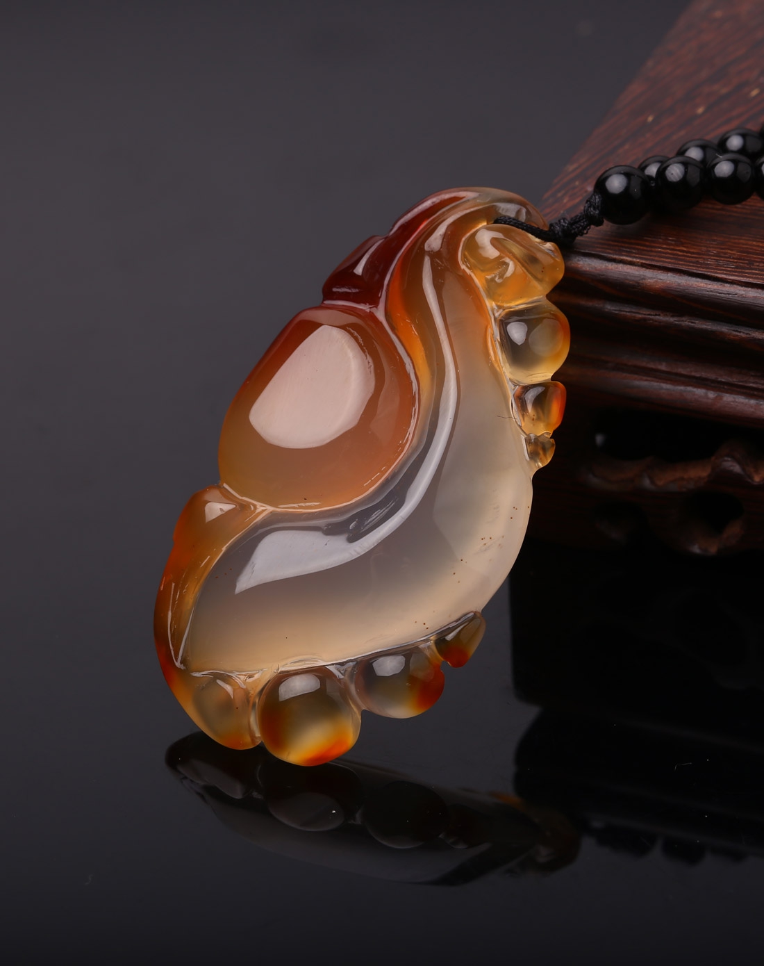 冰种天然玉髓大吊坠送玛瑙项链ys17