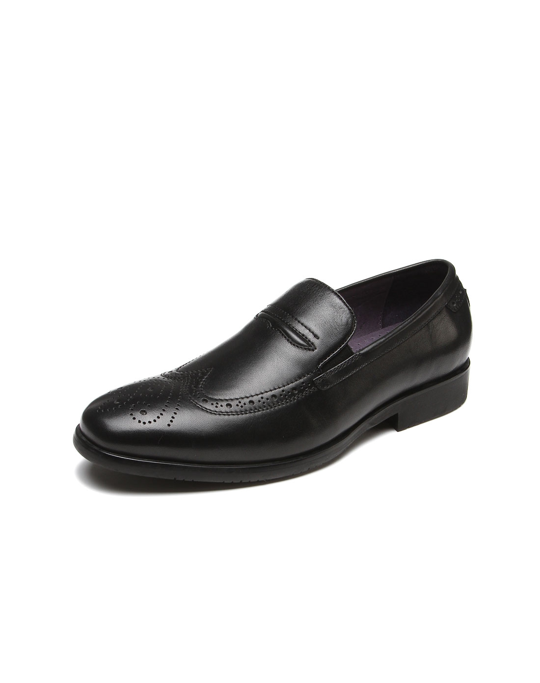 星期六st&sat-黑色打腊牛皮单鞋ss1wsm320111_唯品会