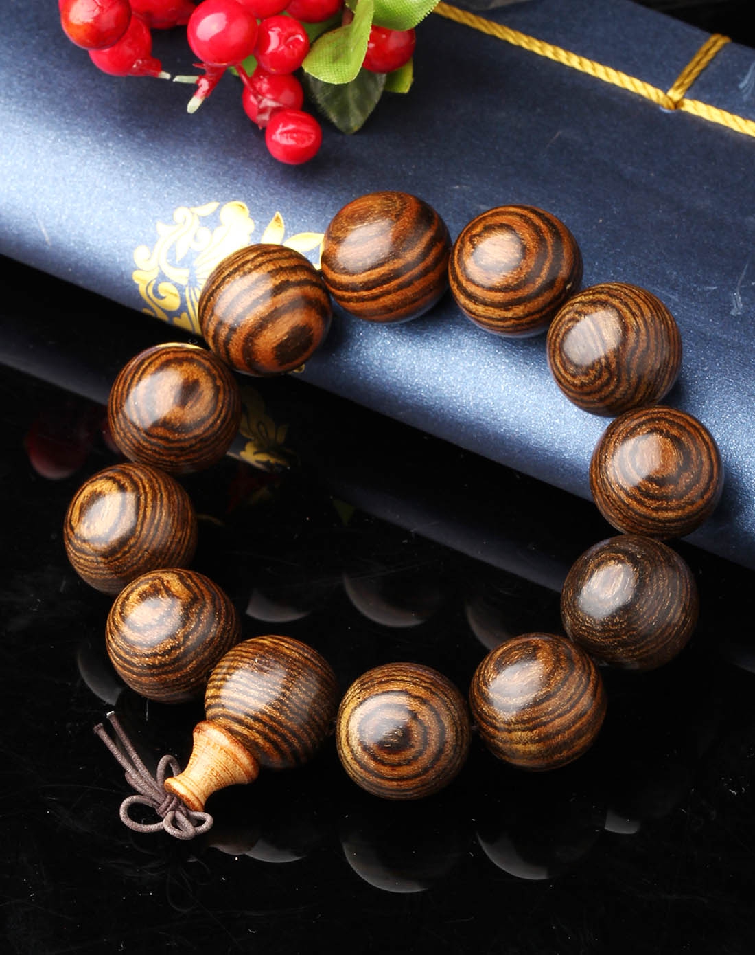 精选虎皮檀圆珠手珠