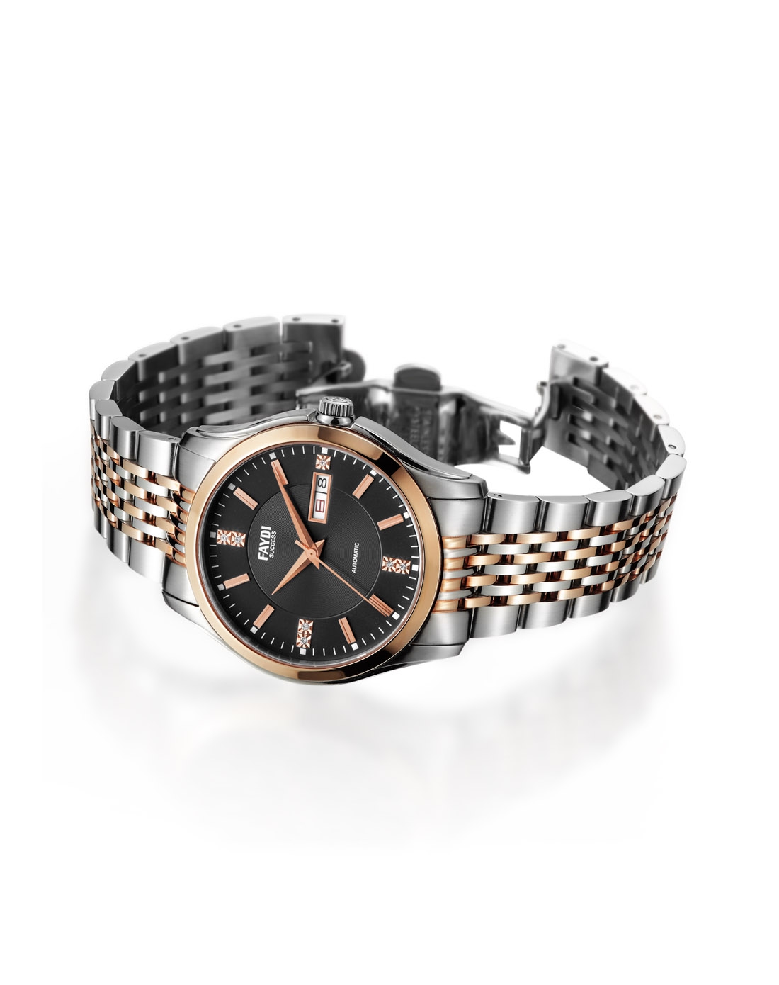 飞迪faydi精钢商务休闲机械腕表玫瑰金男款f25.0168.6b7.n0_唯品会