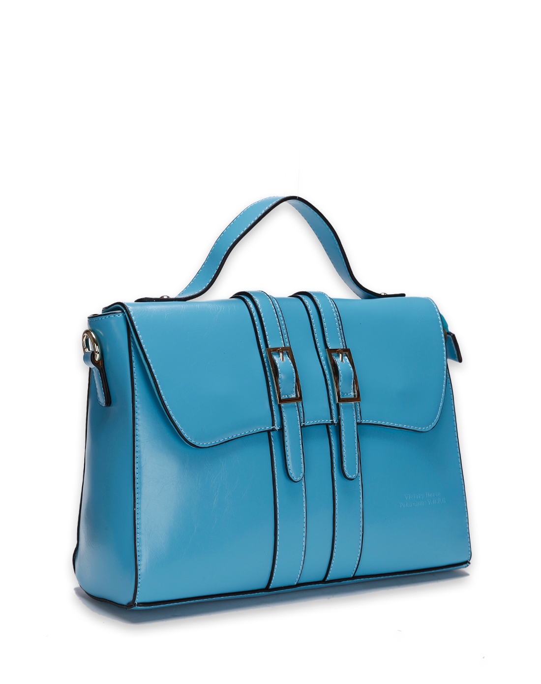 蓝色聚氨酯复合皮两用包