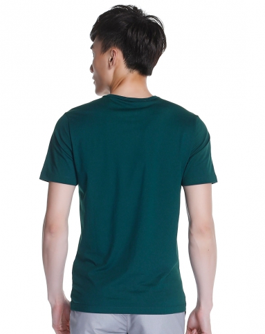 蓝绿色时尚印图短袖t恤
