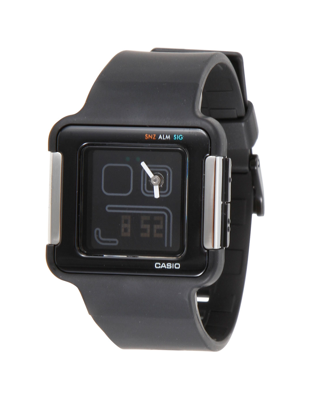 casio 女款黑色时尚橡胶电子表