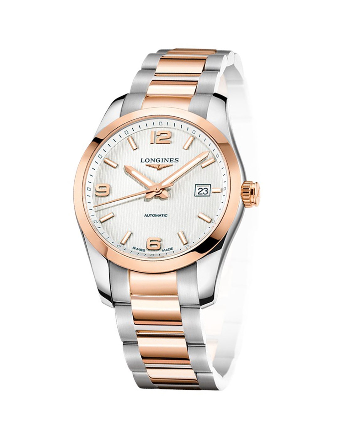 浪琴longines康铂系列 18k玫瑰金 自动机械男表 l2.785.5.76.7l2.785.