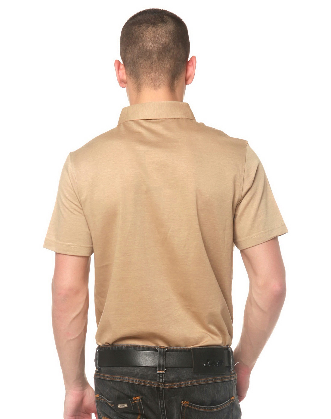 男款土豪金色丝光棉短袖t恤