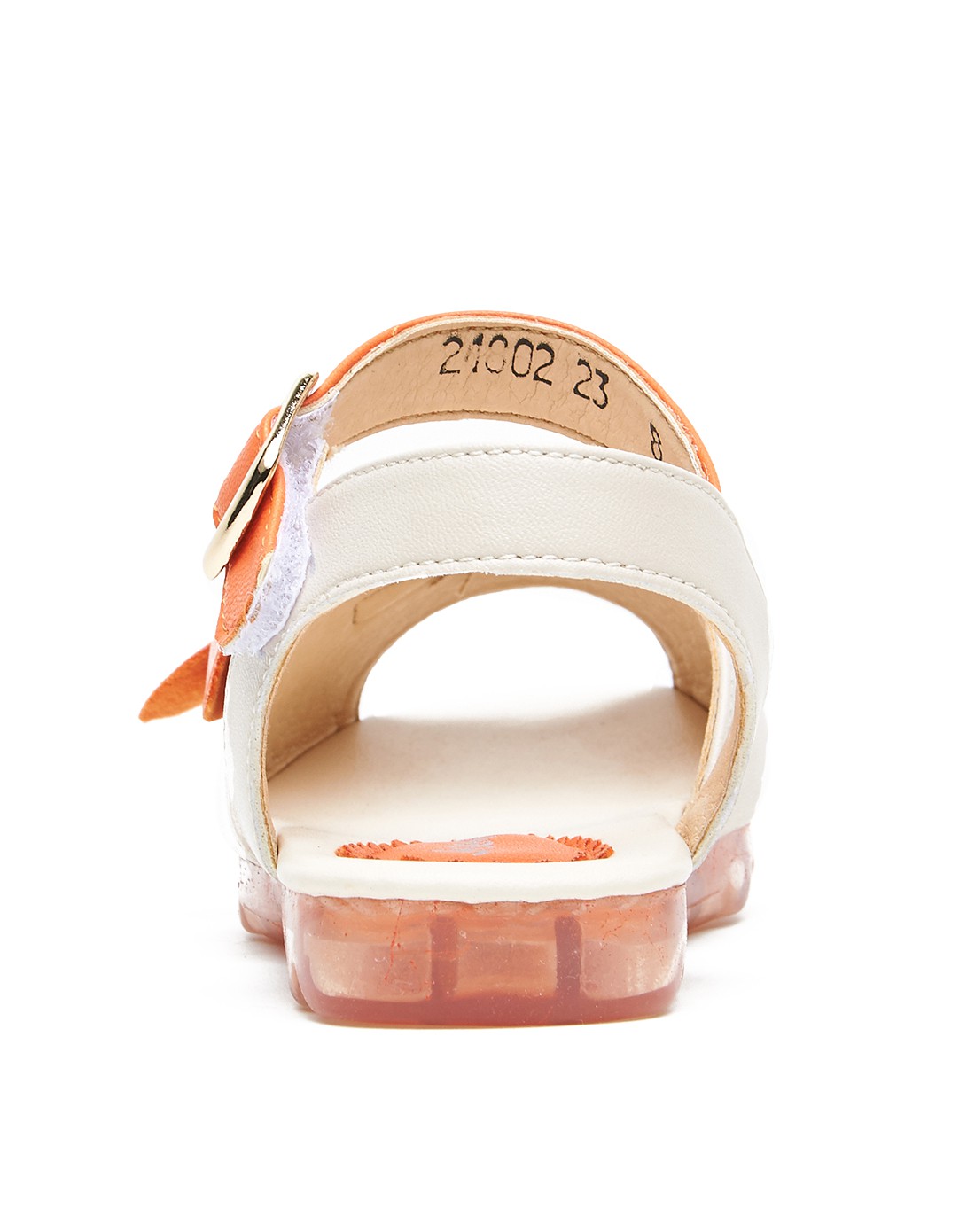 杰米熊女童白色鱼嘴凉鞋