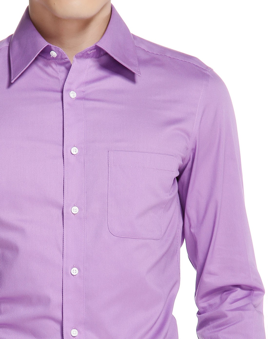 男款紫色商务翻领长袖衬衫