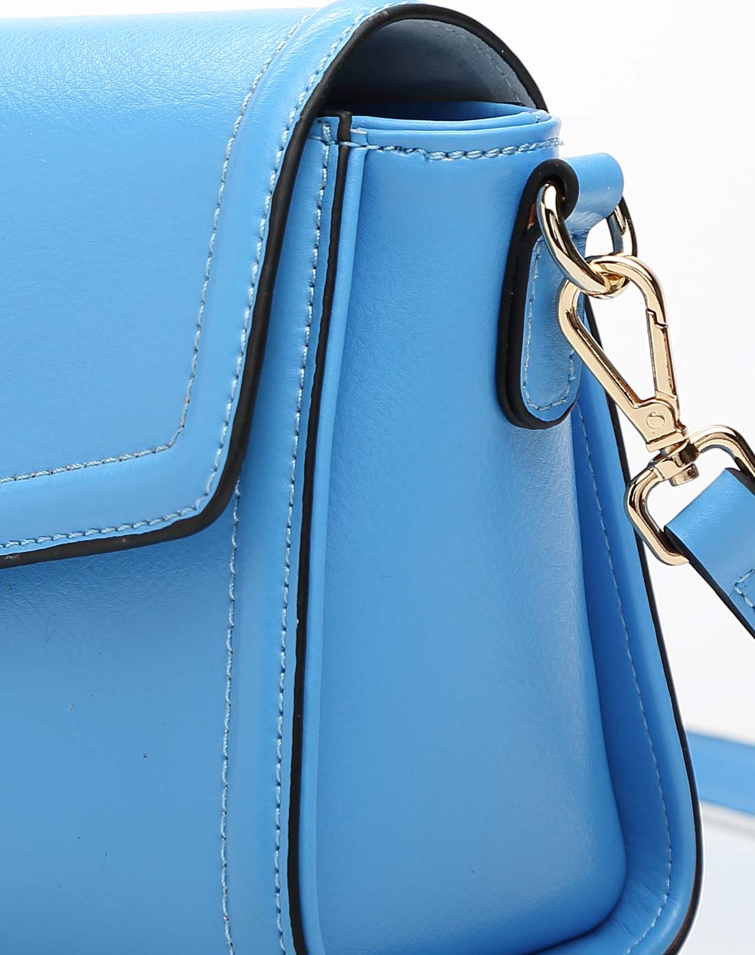 女款浅蓝色象鼻锁包单肩斜跨小包包