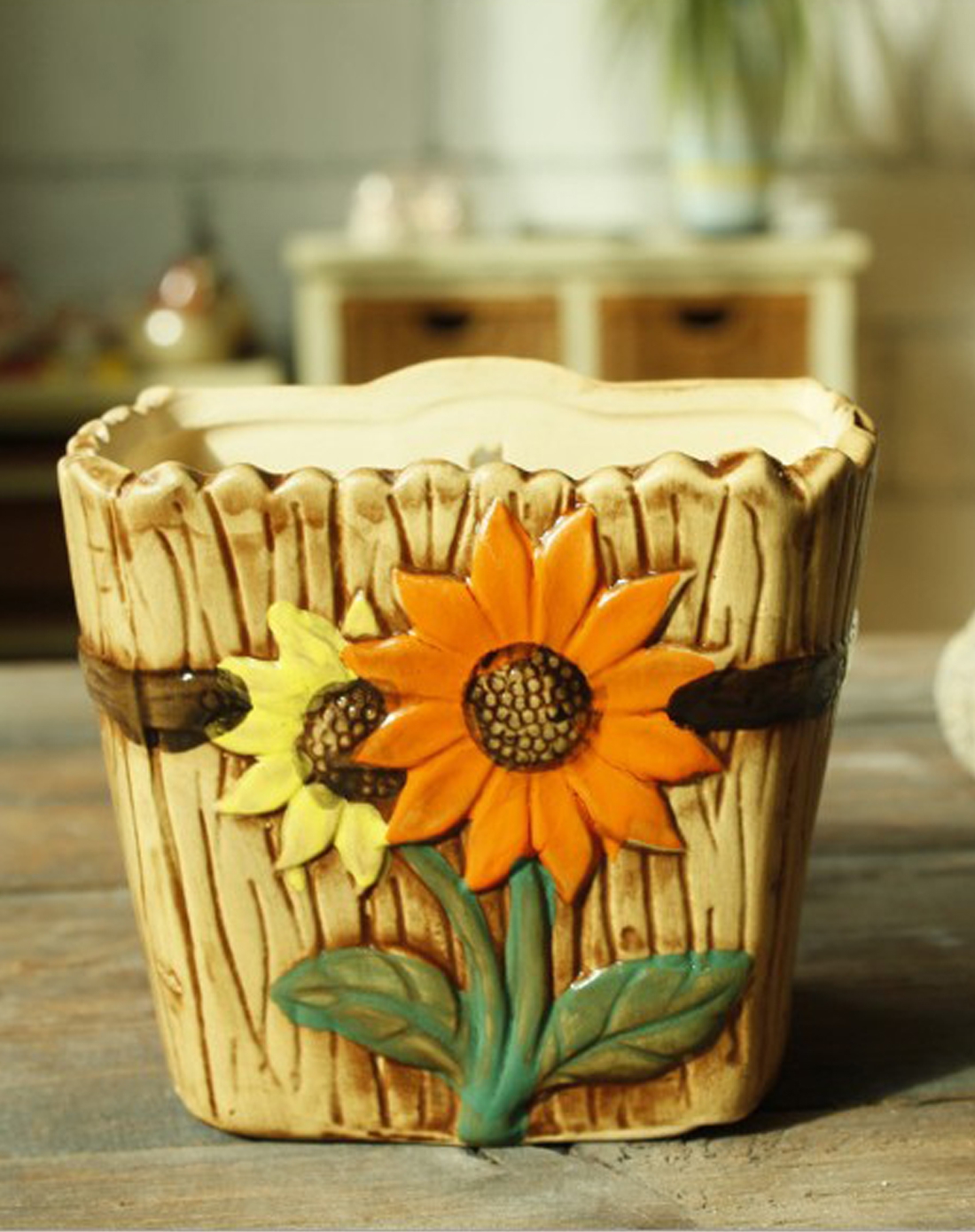 韩国手绘多肉植物小花盆大