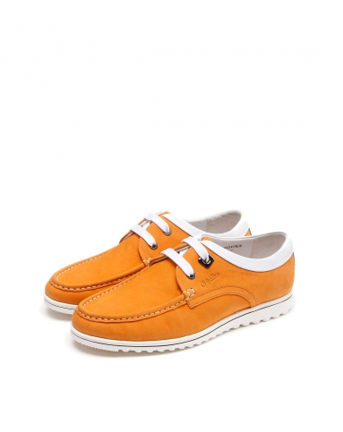 (价格异常下架)橙色磨砂牛皮优雅系带皮鞋