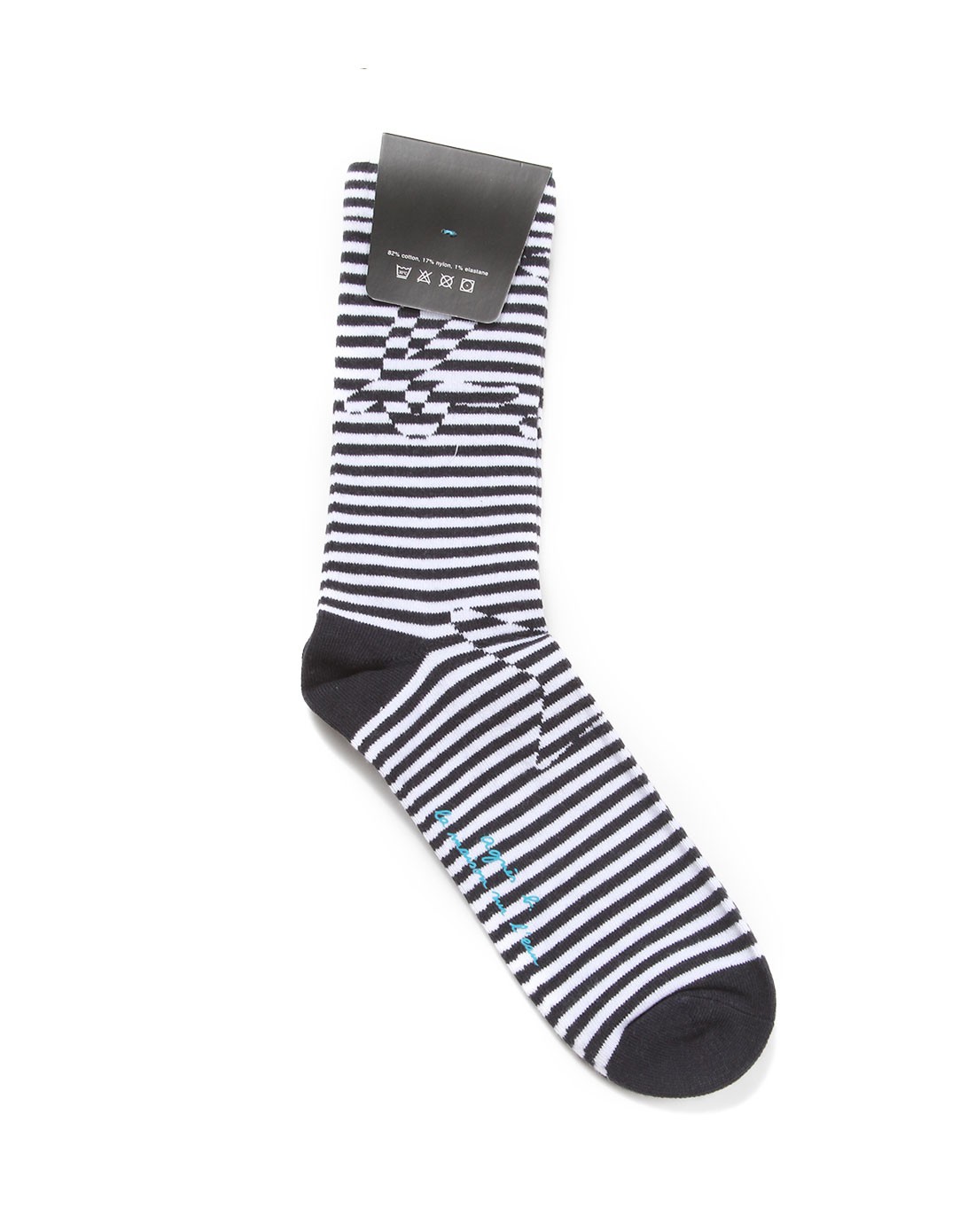 agnesb中性款经典黑白色条纹袜子