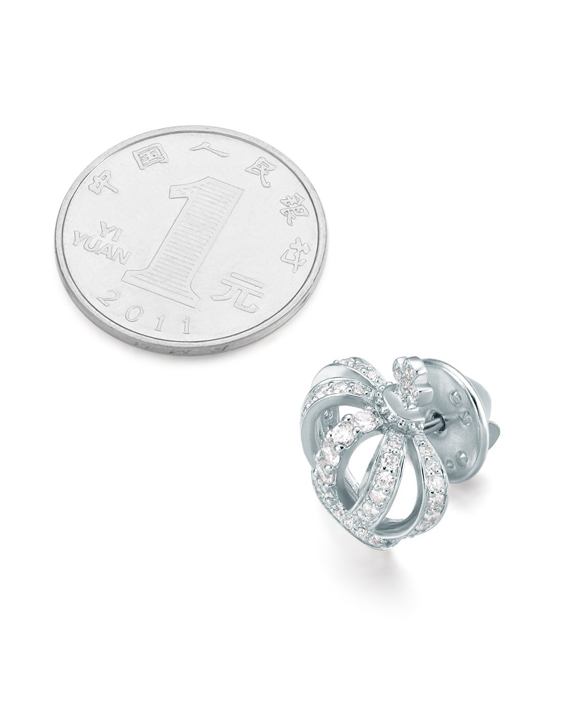 925银电镀白金&华丽皇冠胸针