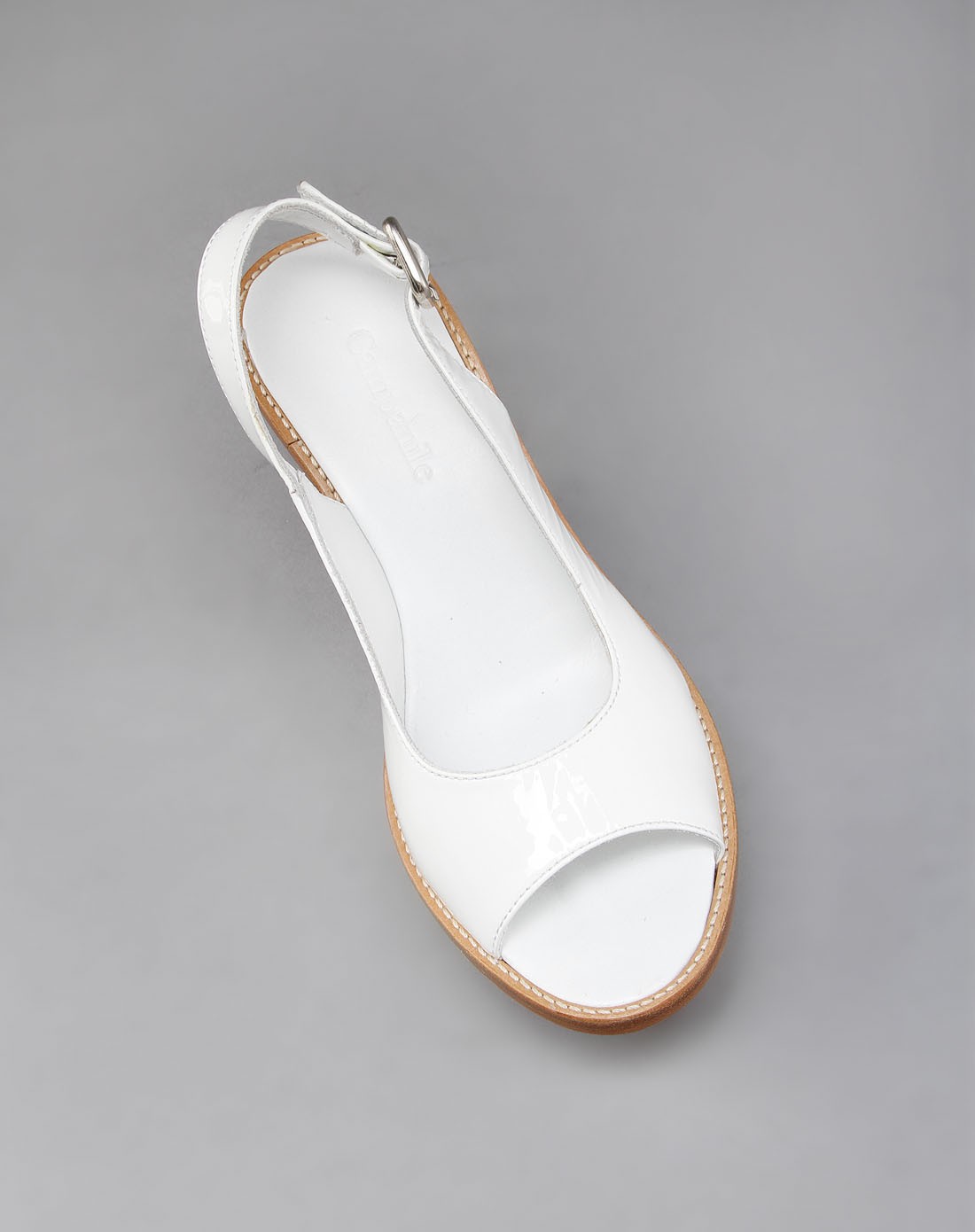 campanile 意大利进口白色牛皮时尚通勤凉鞋