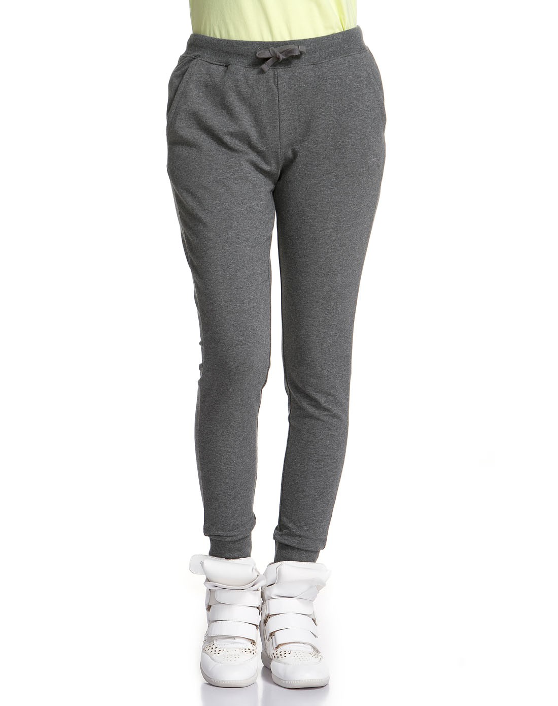 女款灰花灰色运动长裤 舒适吸汗柔软