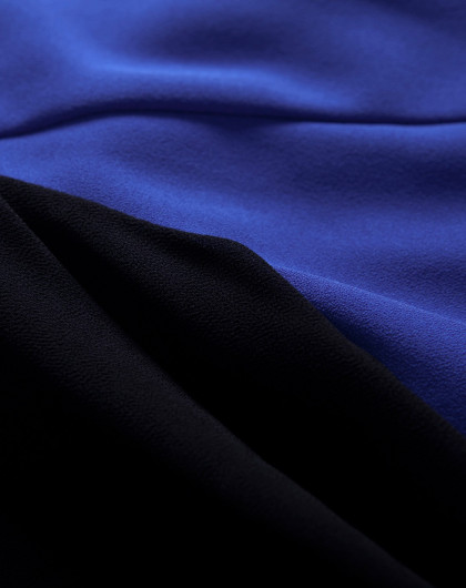 歌莉娅goelia 海军蓝色优雅拼色简洁西装外套