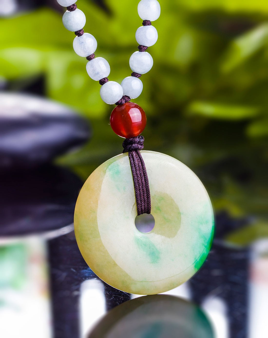 冰糯种黄杨绿平安扣翡翠吊坠(附证书)