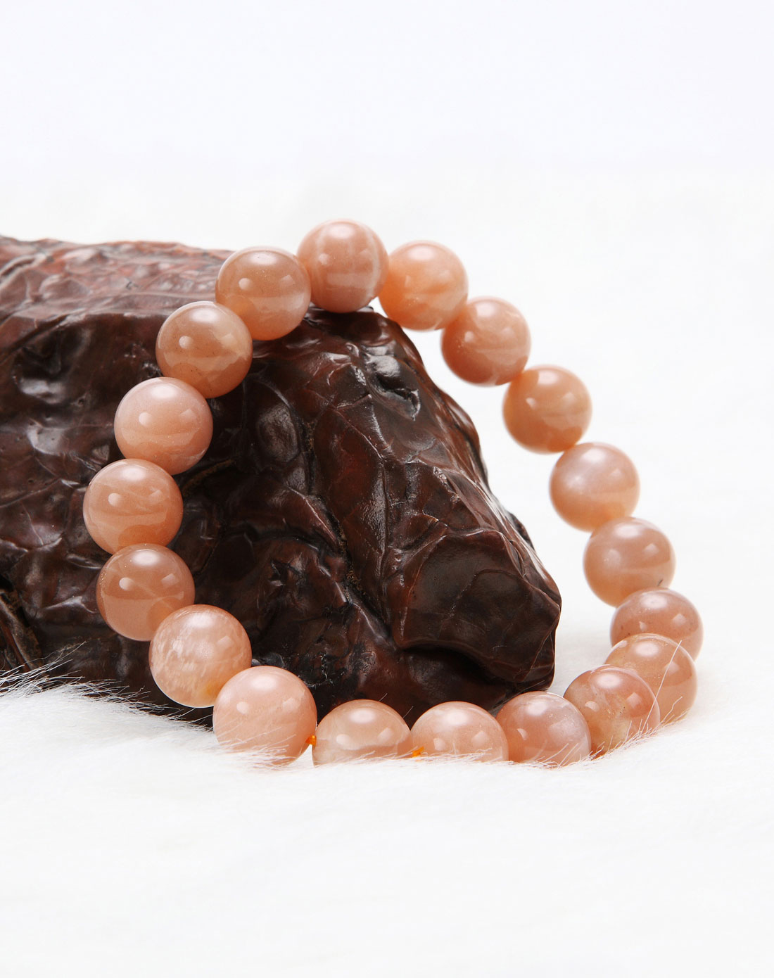 中性款天然太阳石10mm圆珠手链