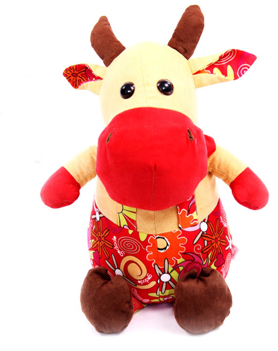 民族特色布艺玩偶背带牛